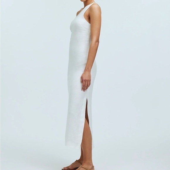 Madewell One-Shoulder Midi Dress in Lighthouse white size 2 NWT NQ624 - Picture 3 of 12